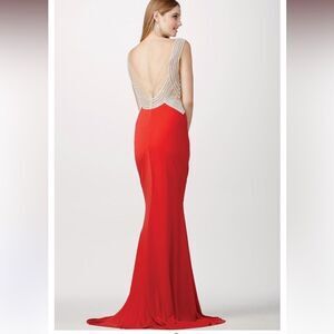 Jovani red rhinestone gown silver JVN33626 prom pageant black tie 6